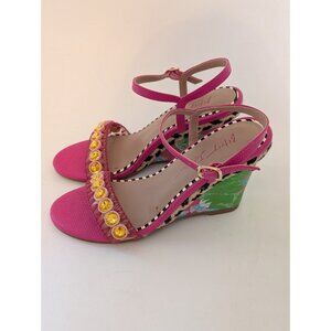 Betsey Johnson Women's Kodi Wedge Sandals Sz 7 Maximalists Abstract